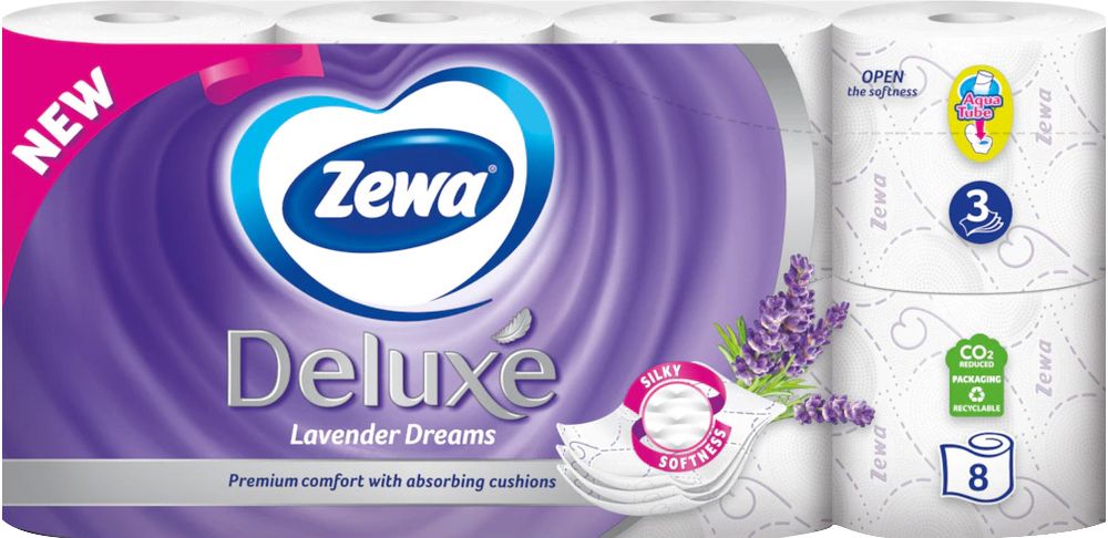 Zewa Toaletný papier Deluxe Lavender Dreams 3 vrstvový, 8 roliek